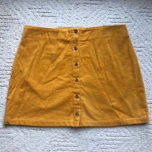 Kendall & Kylie mustard yellow corduroy skirt Sz L